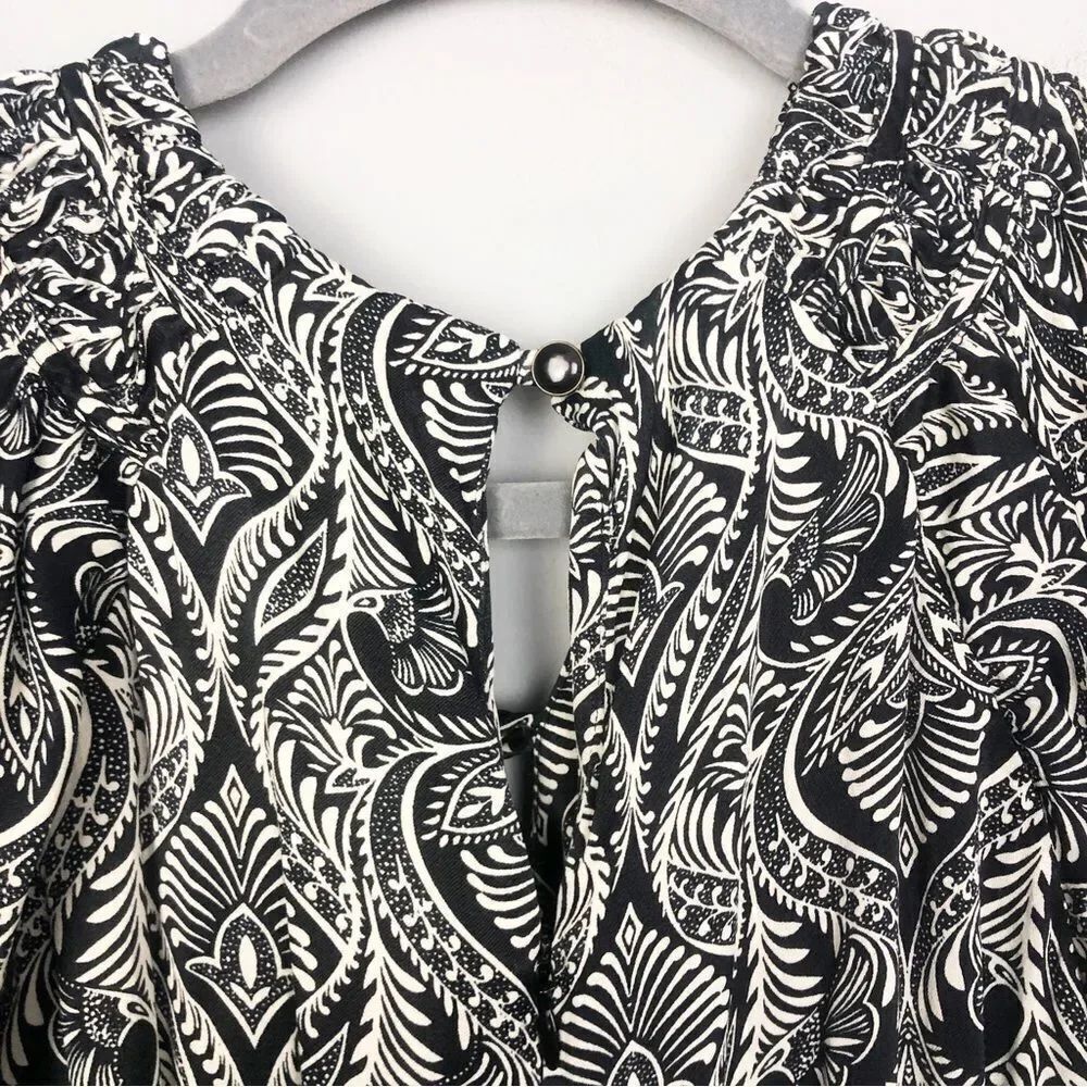 ANTHROPOLOGIE | Zadie Black & White Patterned Belted Jumpsuit Women’s Size 0 - Picture 13 of 14